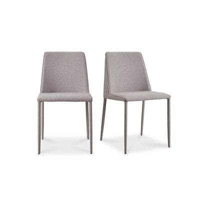 Nora Fabric Dining Chair Light Grey - Set Of Two