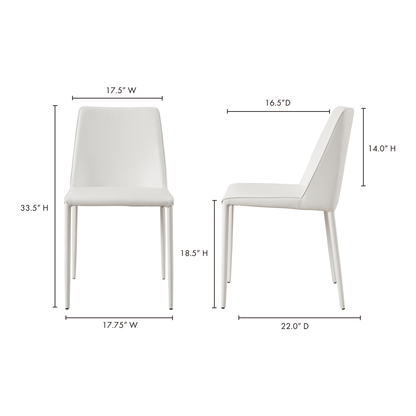 Nora Dining Chair White Vegan Leather - Set Of Two