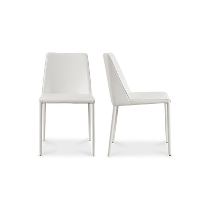 Nora Dining Chair White Vegan Leather   Set Of Two | White