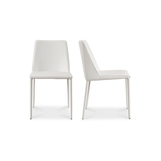 Nora Dining Chair White Vegan Leather   Set Of Two | White