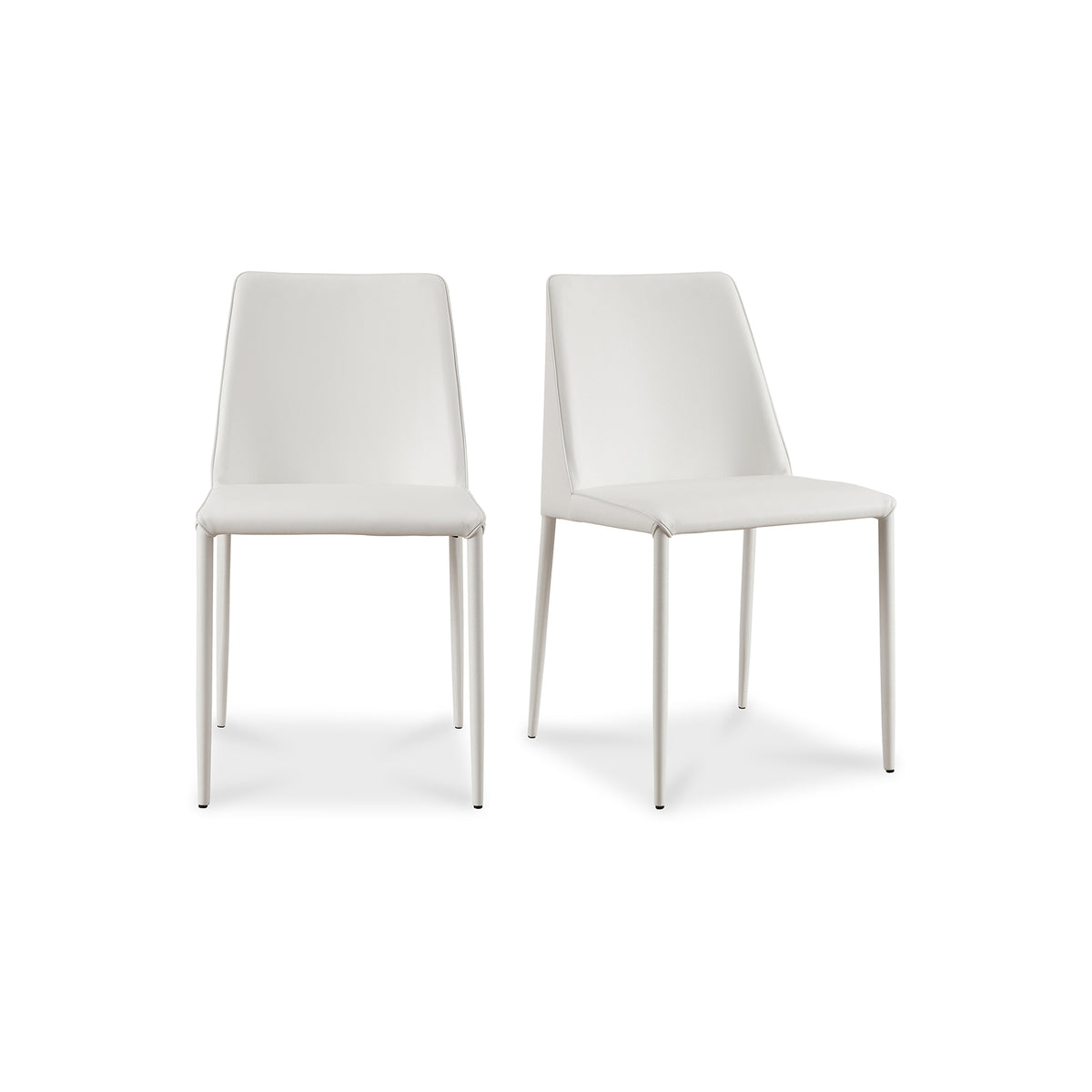 Nora Dining Chair White Vegan Leather - Set Of Two by Moe's Home