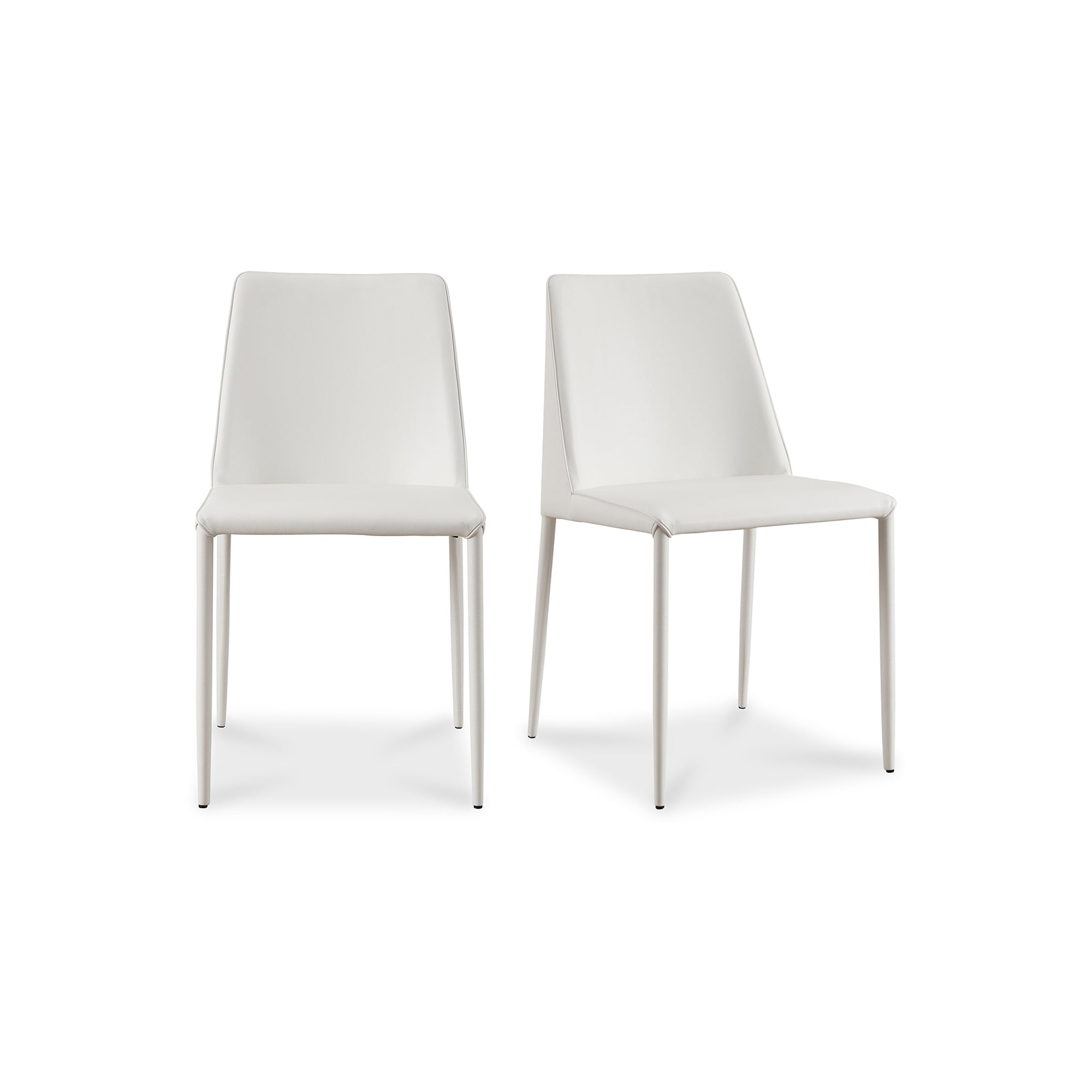 Nora Dining Chair White Vegan Leather - Set Of Two