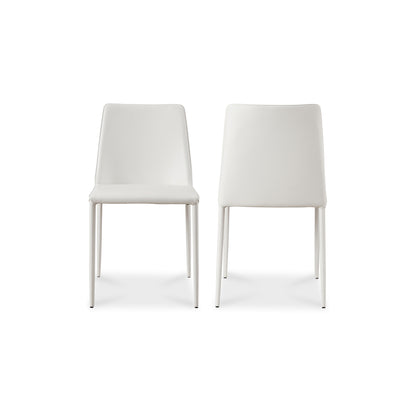 Nora Dining Chair White Vegan Leather - Set Of Two