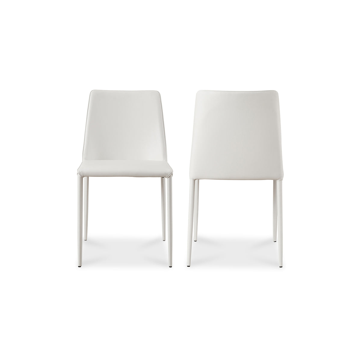 Nora Dining Chair White Vegan Leather - Set Of Two by Moe's Home