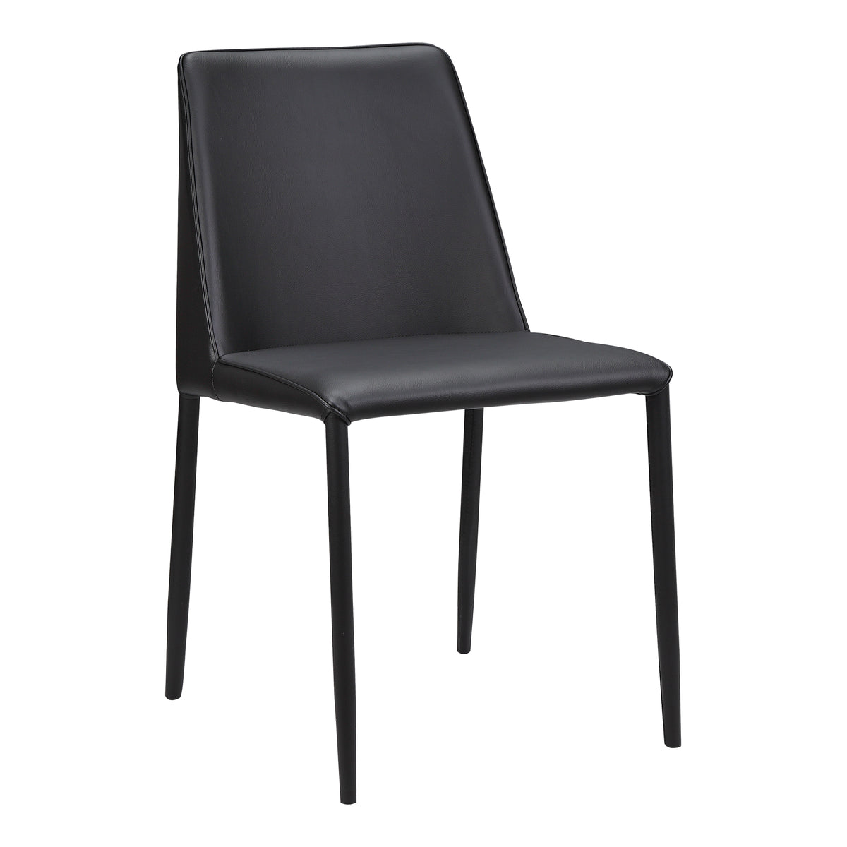 Nora Dining Chair Black Vegan Leather - Set Of Two by Moe's Home