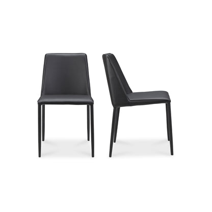 Nora Dining Chair Black Vegan Leather - Set Of Two | Black