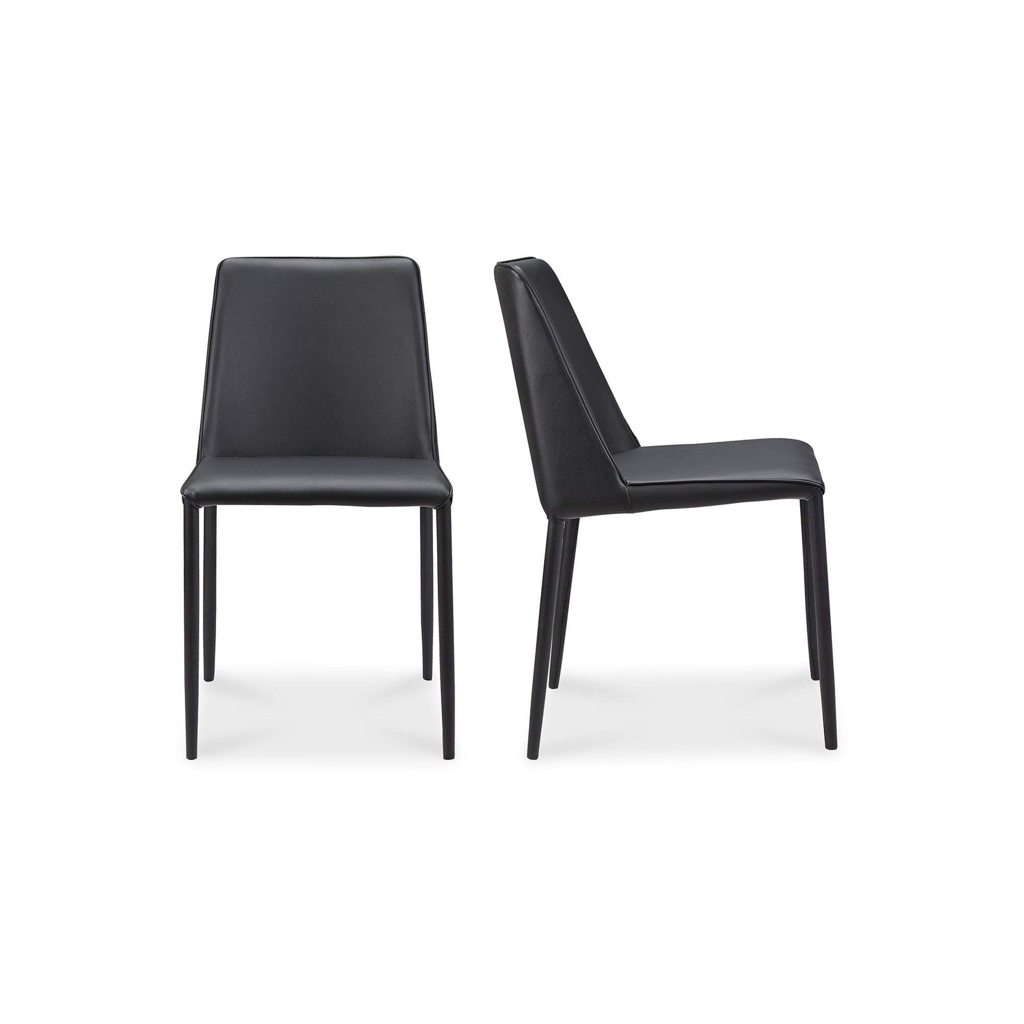 Nora Dining Chair Black Vegan Leather   Set Of Two | Black