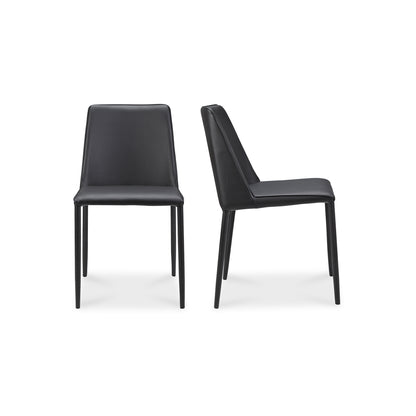 Nora Dining Chair Black Vegan Leather   Set Of Two | Black