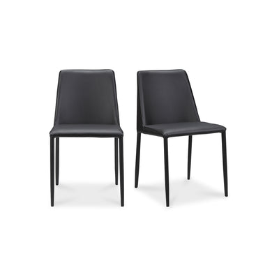 Nora Dining Chair Black Vegan Leather - Set Of Two by Moe's Home