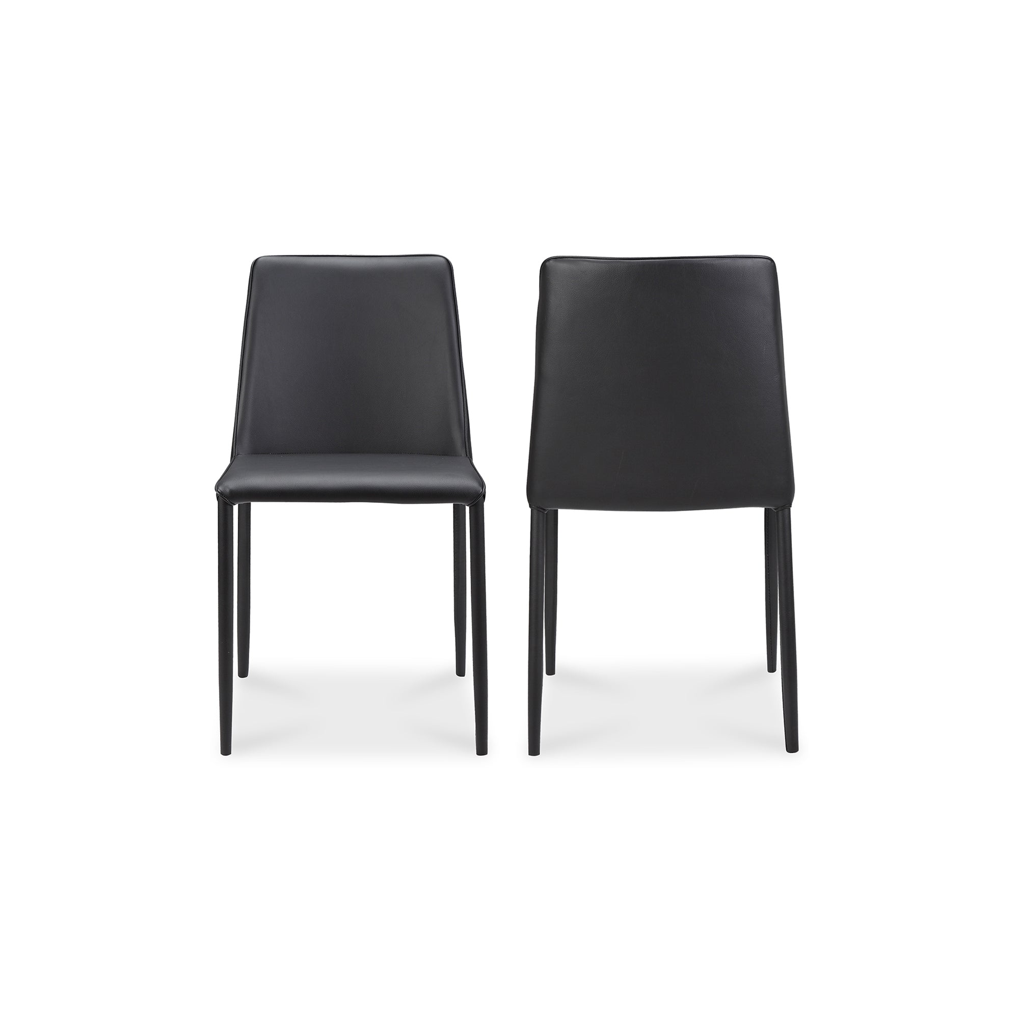 Nora Dining Chair Black Vegan Leather - Set Of Two