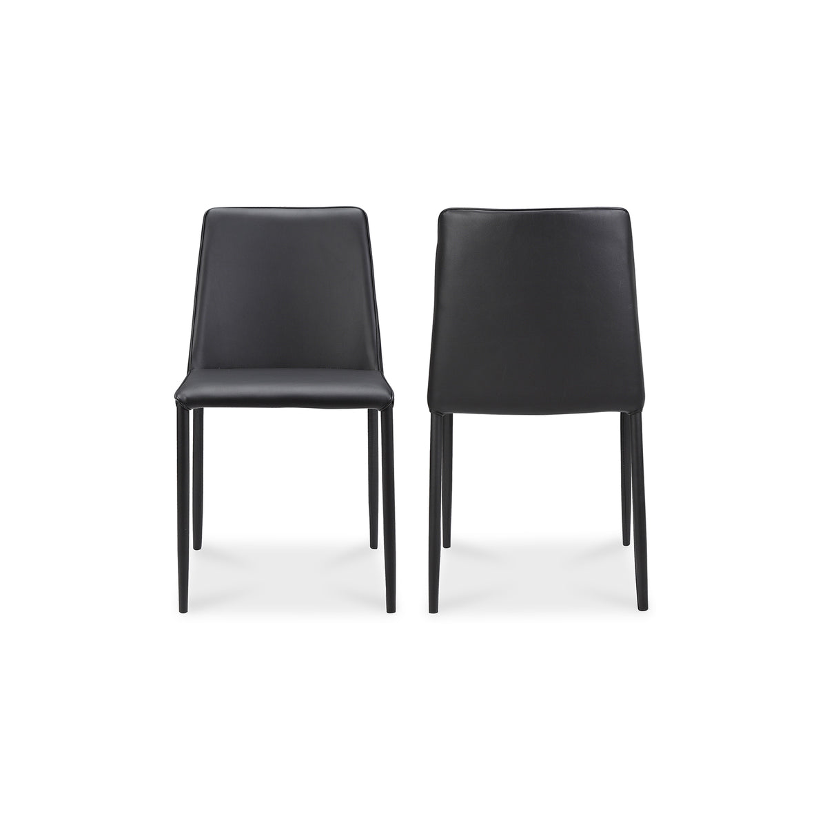 Nora Dining Chair Black Vegan Leather - Set Of Two by Moe's Home
