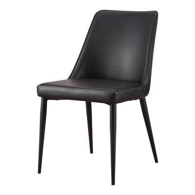 Lula Dining Chair Black Vegan Leather - Set Of Two by Moe's Home