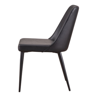 Lula Dining Chair Black Vegan Leather - Set Of Two by Moe's Home