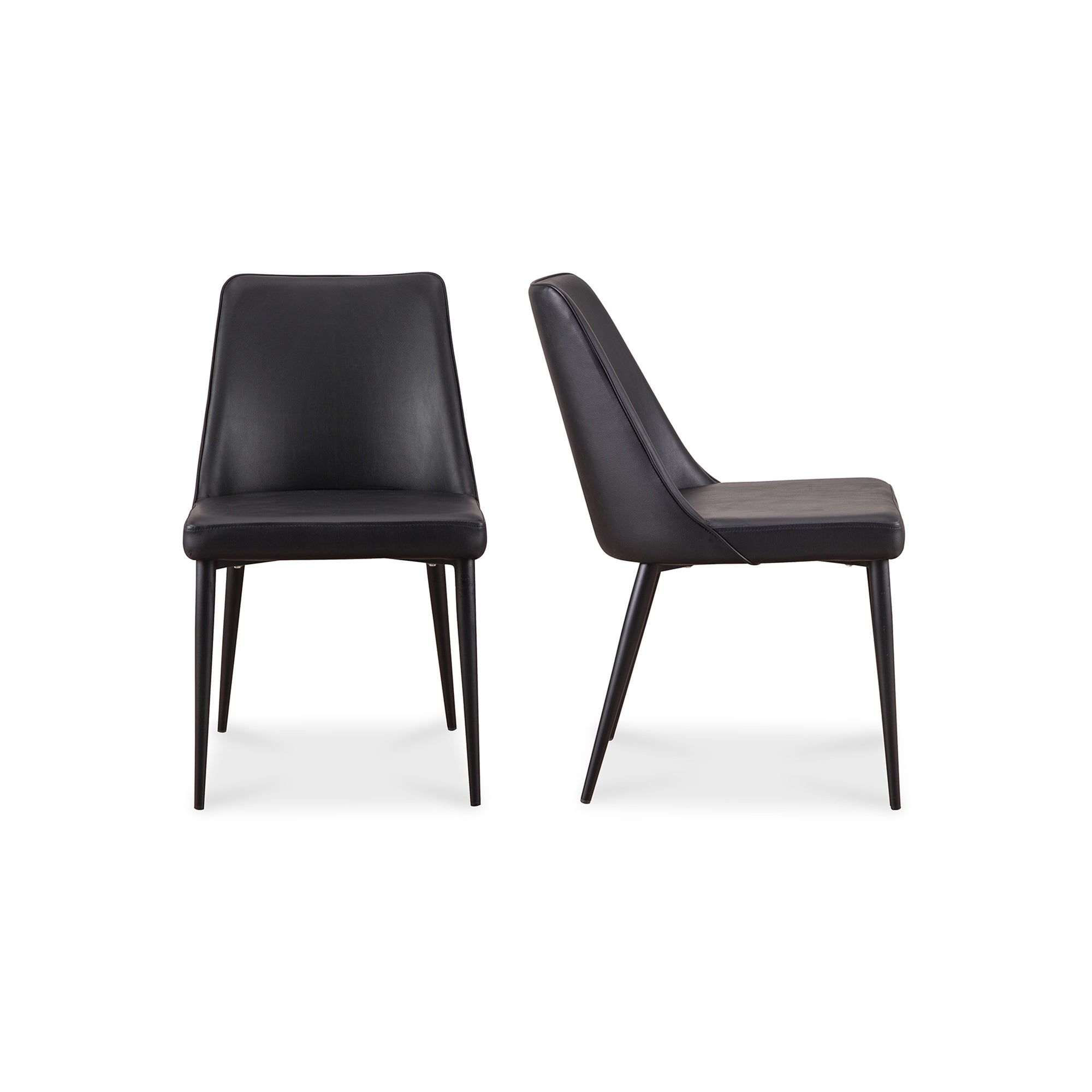 Lula Dining Chair Black Vegan Leather   Set Of Two | Black