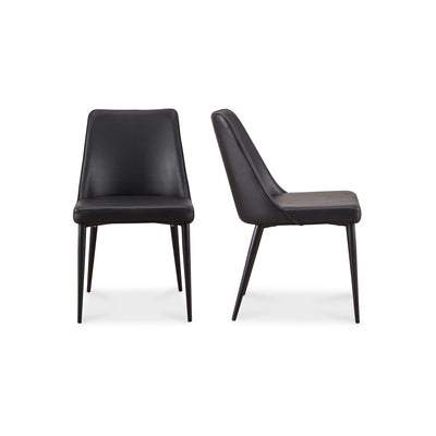 Lula Dining Chair Black Vegan Leather   Set Of Two | Black