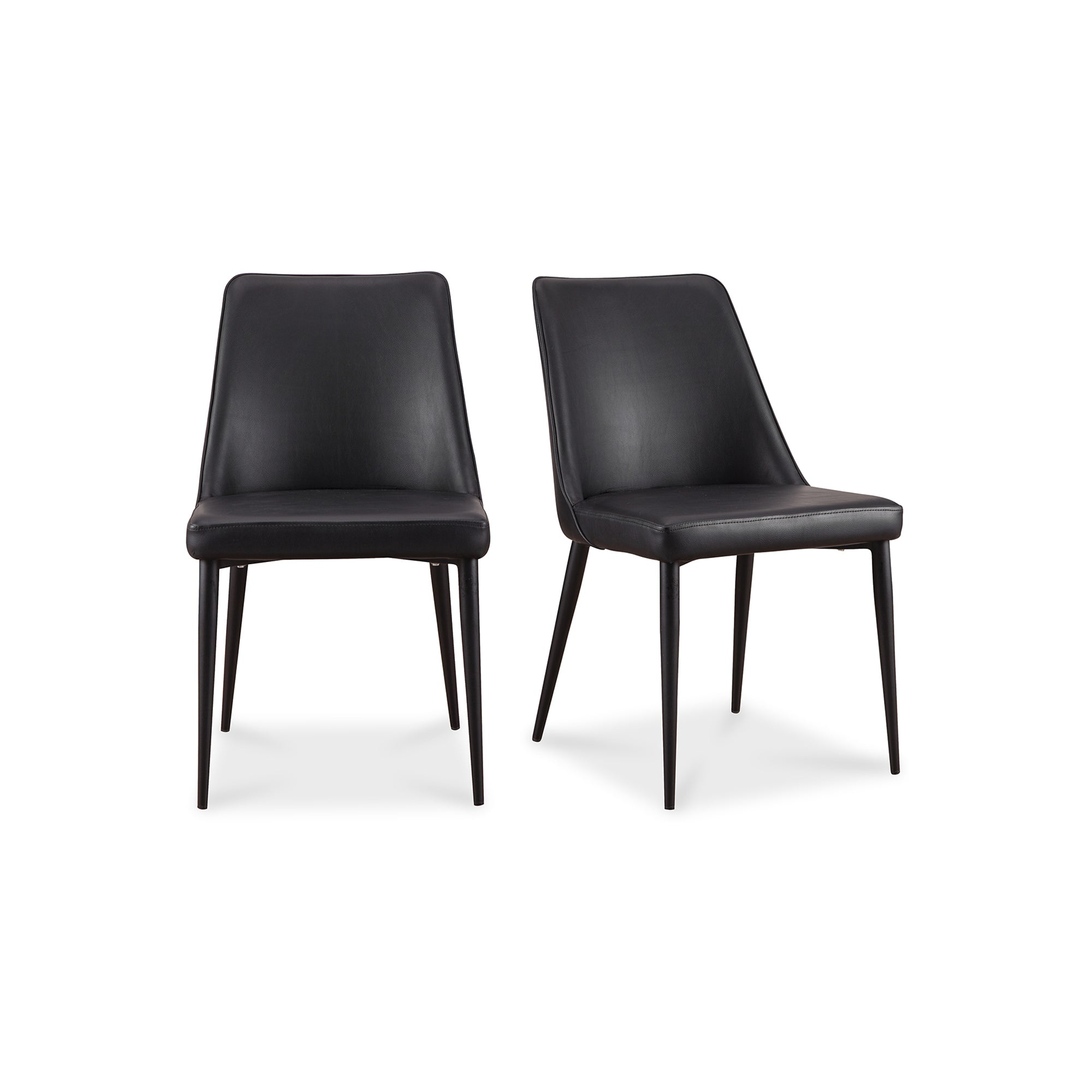 Lula Dining Chair Black Vegan Leather - Set Of Two