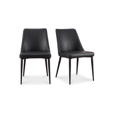 Lula Dining Chair Black Vegan Leather - Set Of Two by Moe's Home