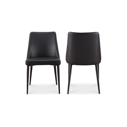Lula Dining Chair Black Vegan Leather - Set Of Two