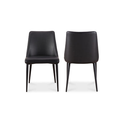 Lula Dining Chair Black Vegan Leather - Set Of Two by Moe's Home
