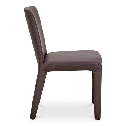 Monte Dining Chair Dark Brown Vegan Leather - Set Of Two