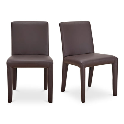 Monte Dining Chair Dark Brown Vegan Leather - Set Of Two | Brown