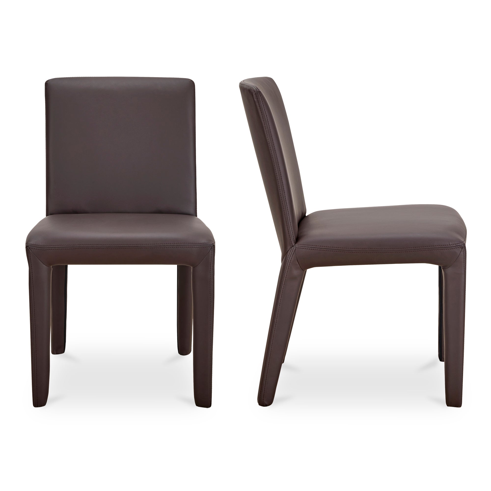 Monte Dining Chair Dark Brown Vegan Leather - Set Of Two