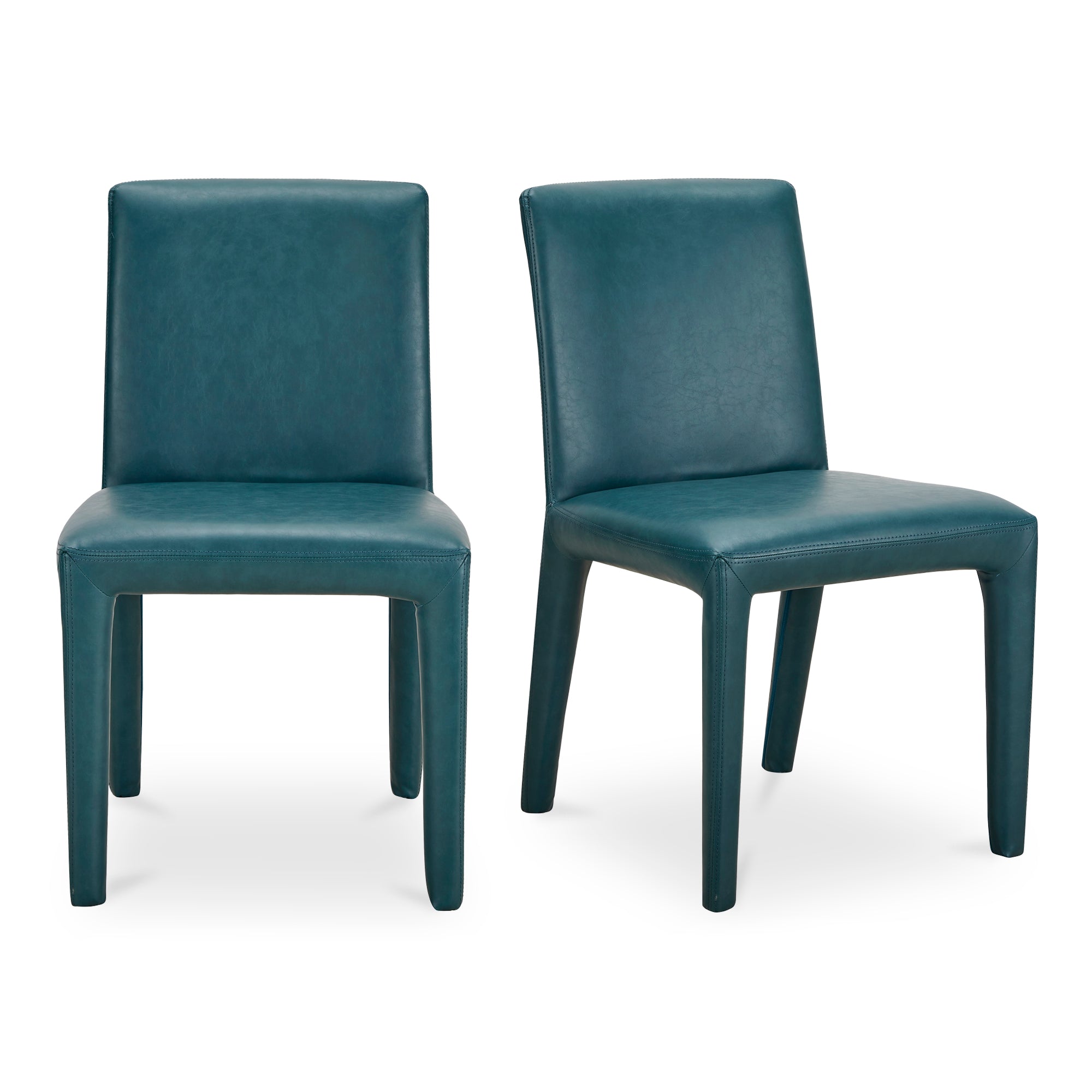 Monte Dining Chair Teal Vegan Leather   Set Of Two | Blue