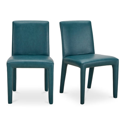 Monte Dining Chair Teal Vegan Leather   Set Of Two | Blue