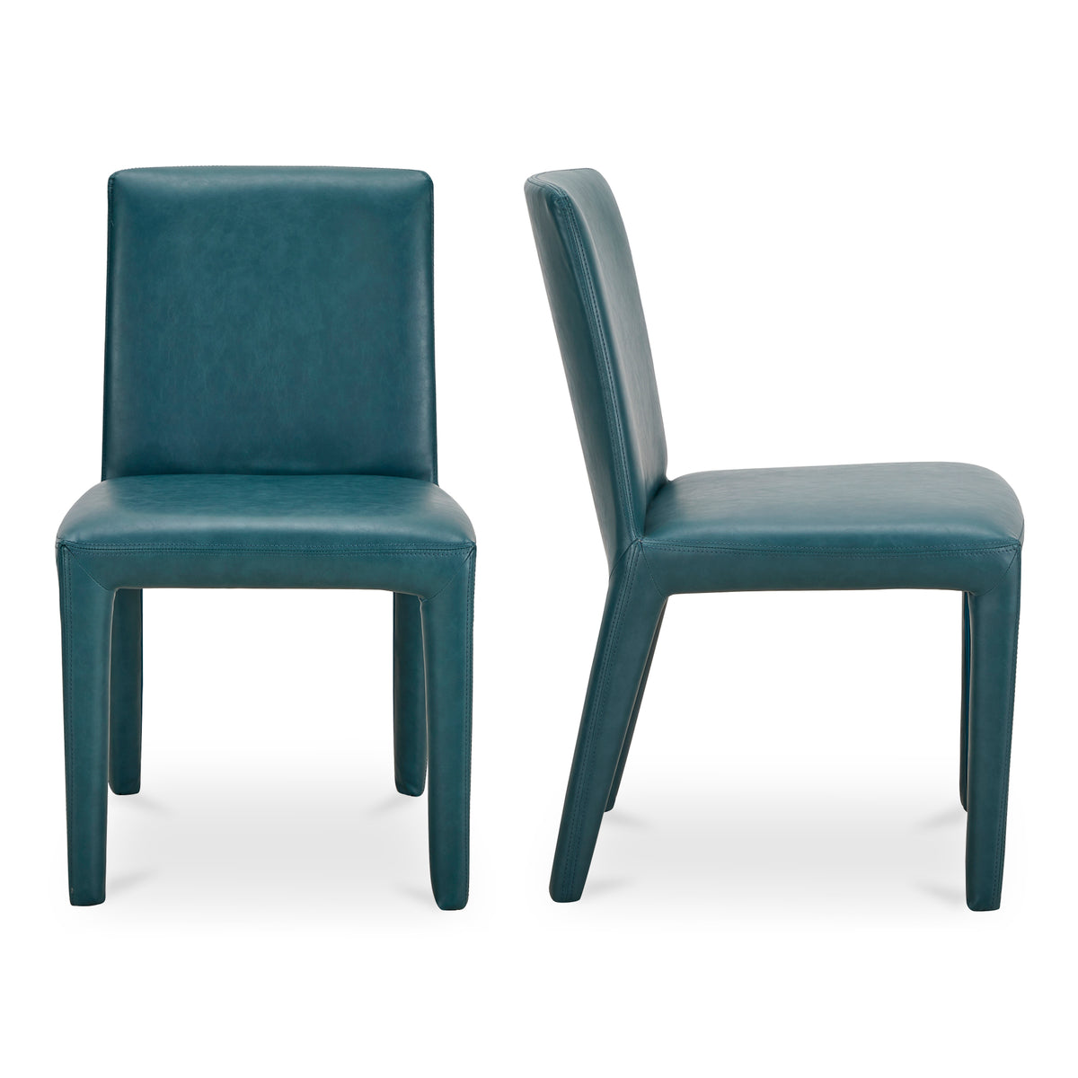 Monte Dining Chair Teal Vegan Leather - Set Of Two by Moe's Home