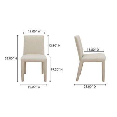 Monte Dining Chair Beige - Set Of Two by Moe's Home