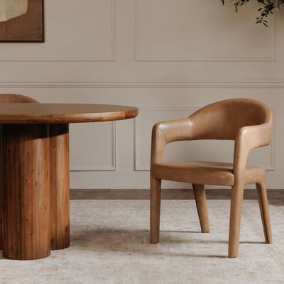 Martens Dining Chair Brown Leather by Moe's Home