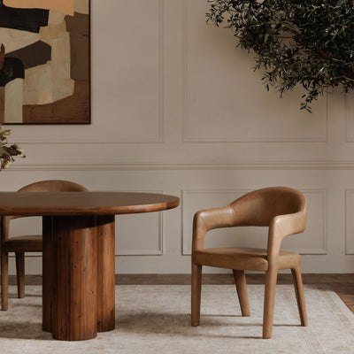 Martens Dining Chair Brown Leather by Moe's Home