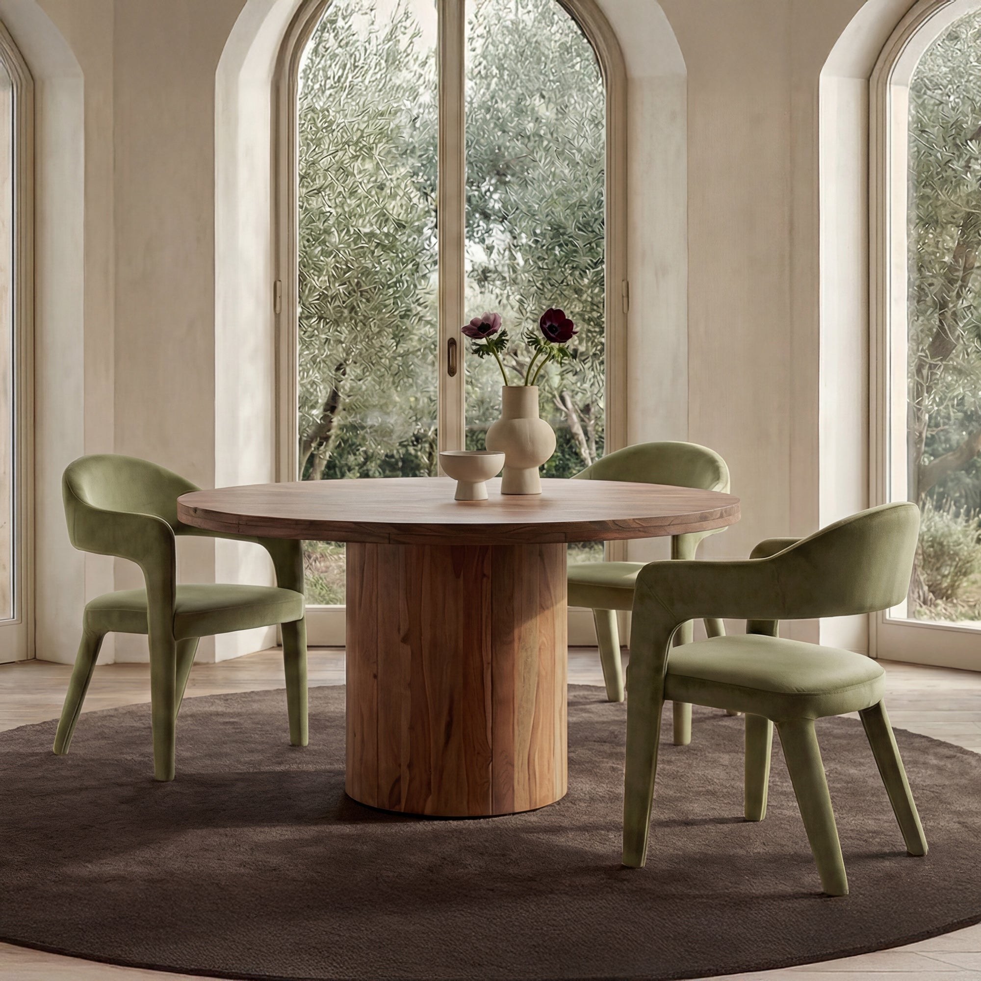 Martens Dining Chair Green Velvet by Moe's Home