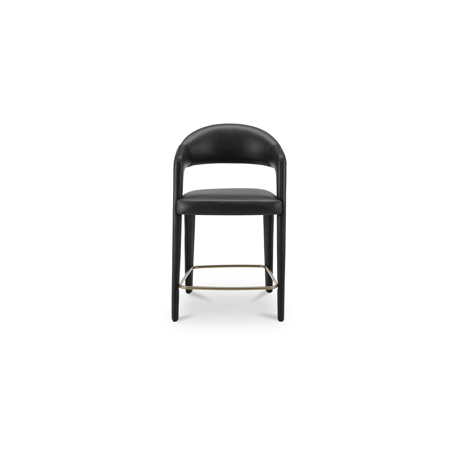 Martens Counter Stool Black Leather by Moe's Home