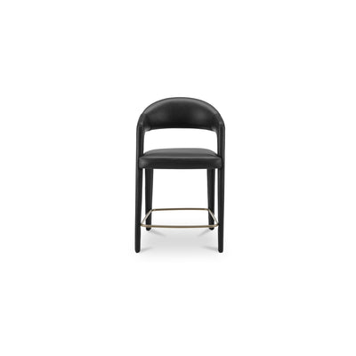 Martens Counter Stool Black Leather by Moe's Home
