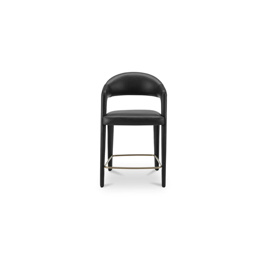 Martens Counter Stool Black Leather by Moe's Home