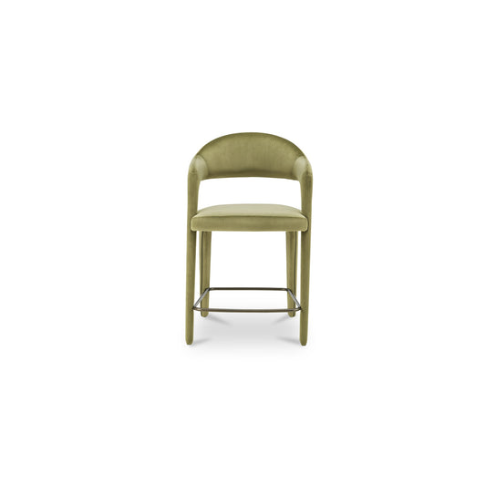 Martens Counter Stool Green Velvet by Moe's Home