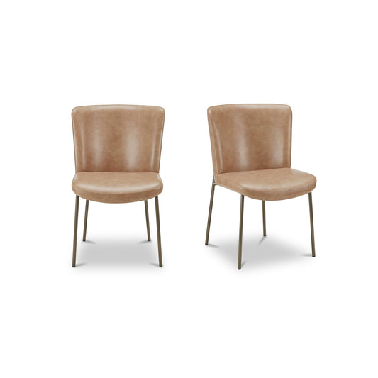 Early Dining Chair Tan Leather-Set Of Two by Moe's Home