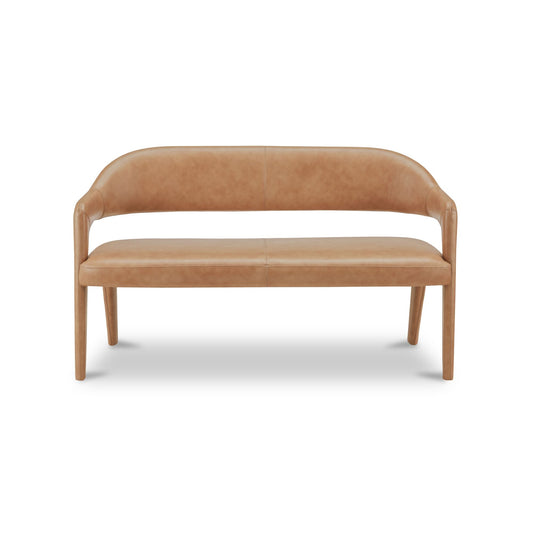 Martens Dining Bench Tan Leather by Moe's Home