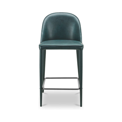Burton Counter Stool Dark Teal Vegan Leather by Moe's Home
