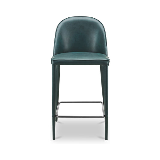 Burton Counter Stool Dark Teal Vegan Leather by Moe's Home