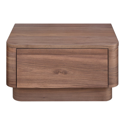 Round Off Small Nightstand Walnut Brown | Brown