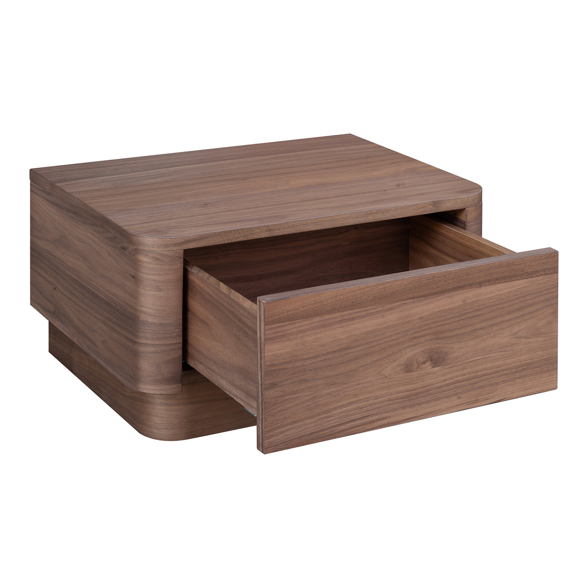Round Off Small Nightstand Walnut Brown by Moe's Home