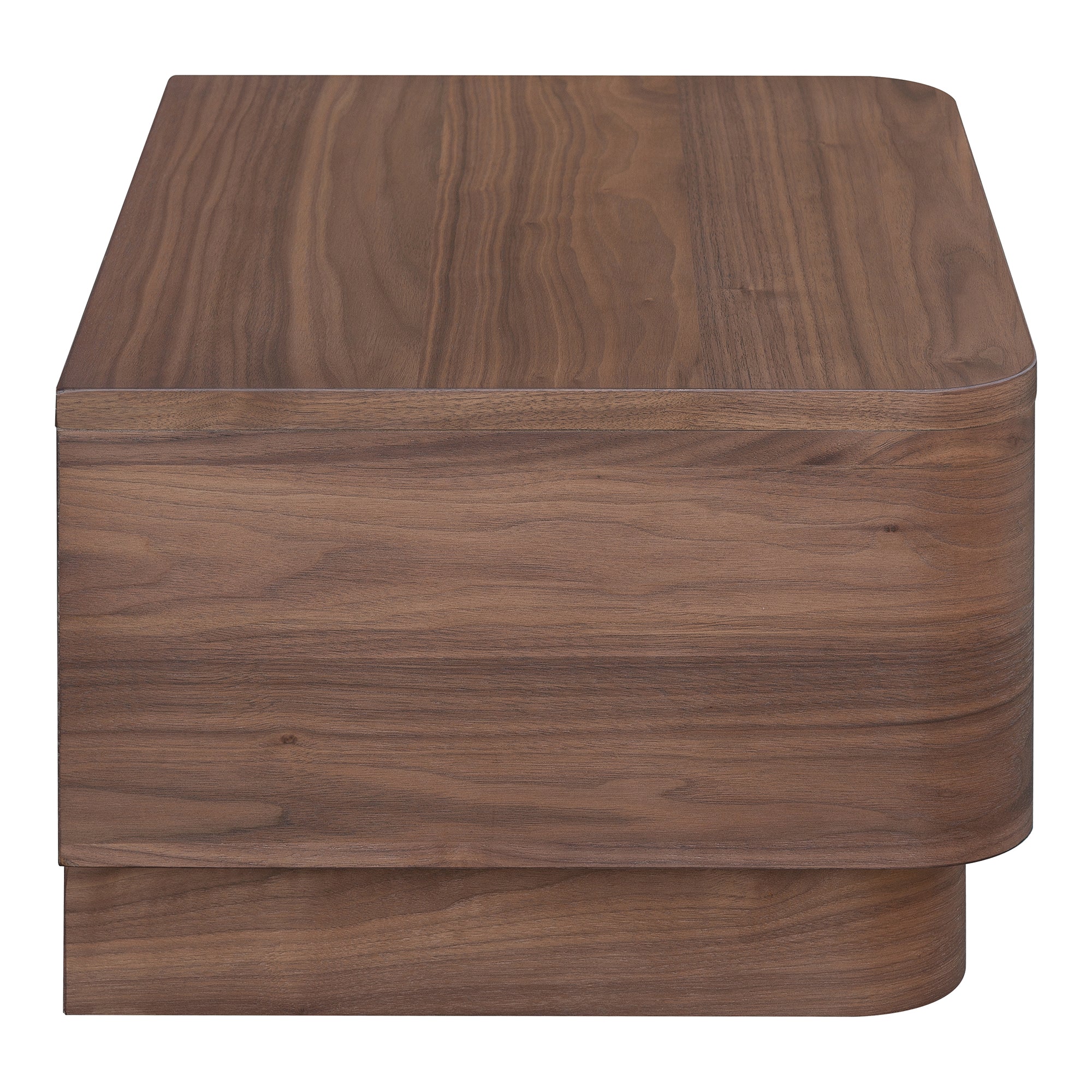 Round Off Small Nightstand Walnut Brown