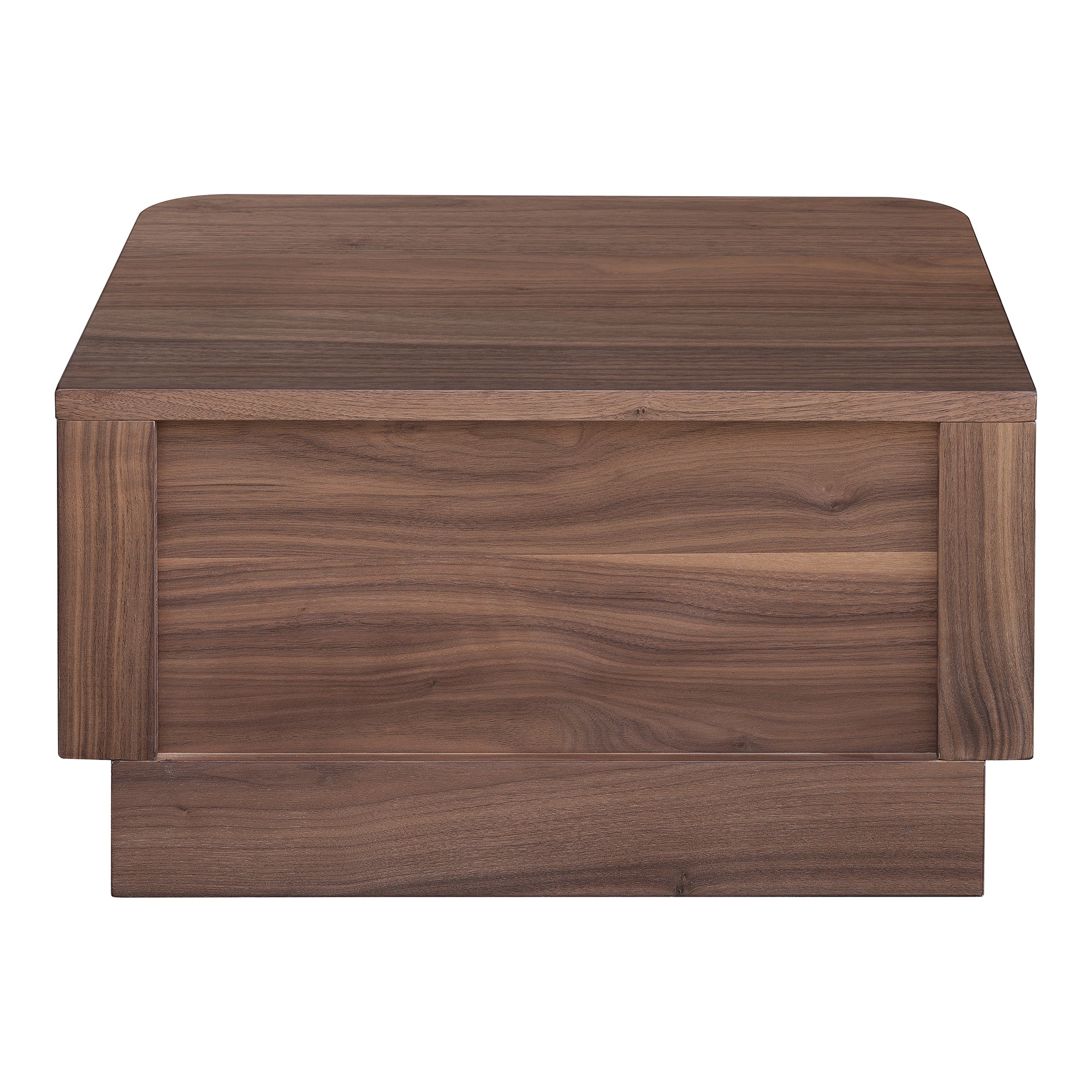 Round Off Small Nightstand Walnut Brown