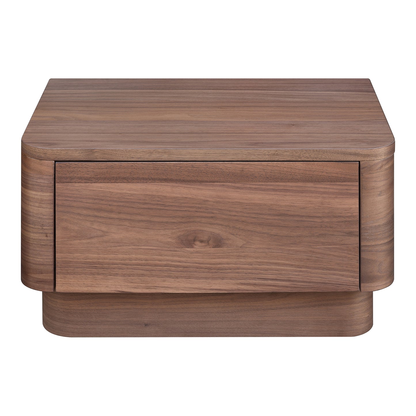 Round Off Small Nightstand Walnut | Brown