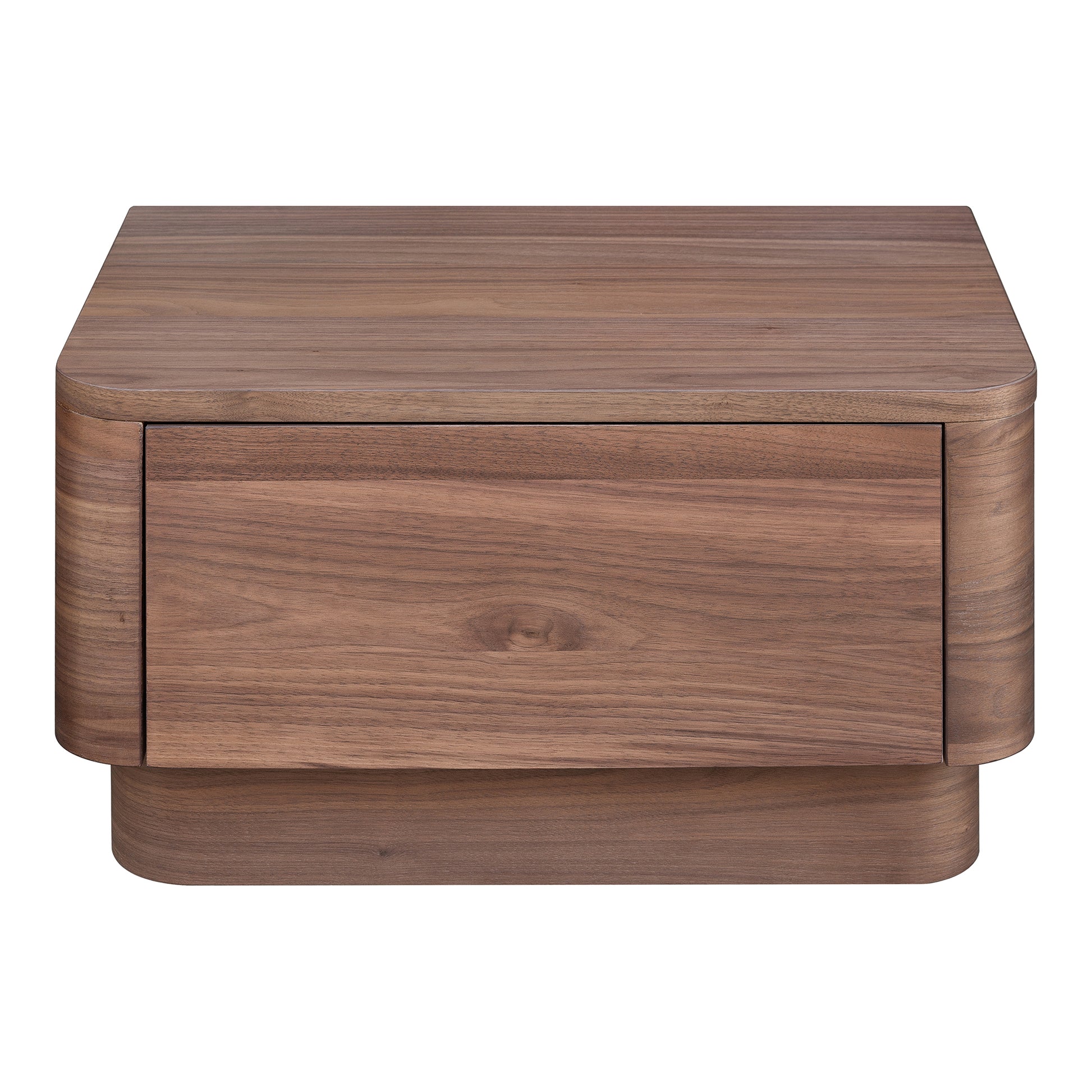 Round Off Small Nightstand Walnut | Brown