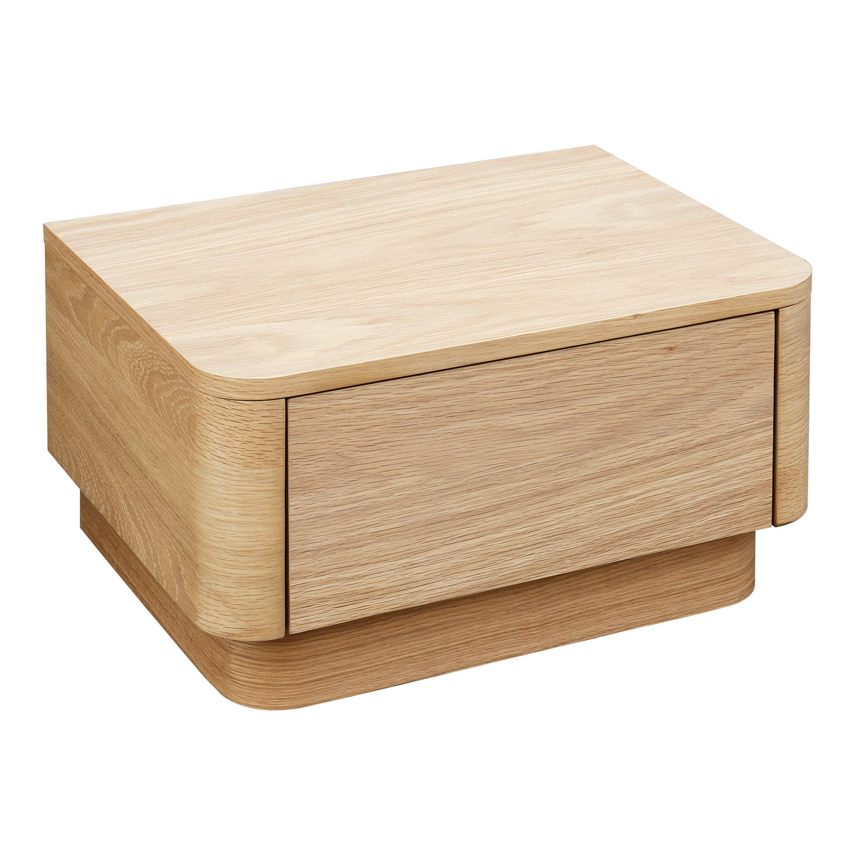 Round Off Small Nightstand Light Oak Brown by Moe's Home