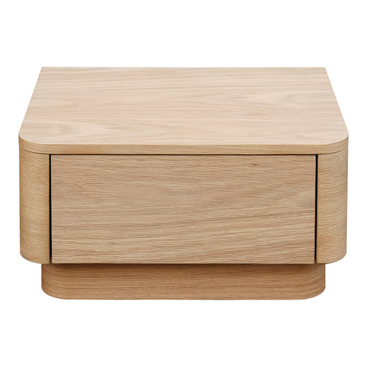 Round Off Small Nightstand Light Oak Brown | Natural