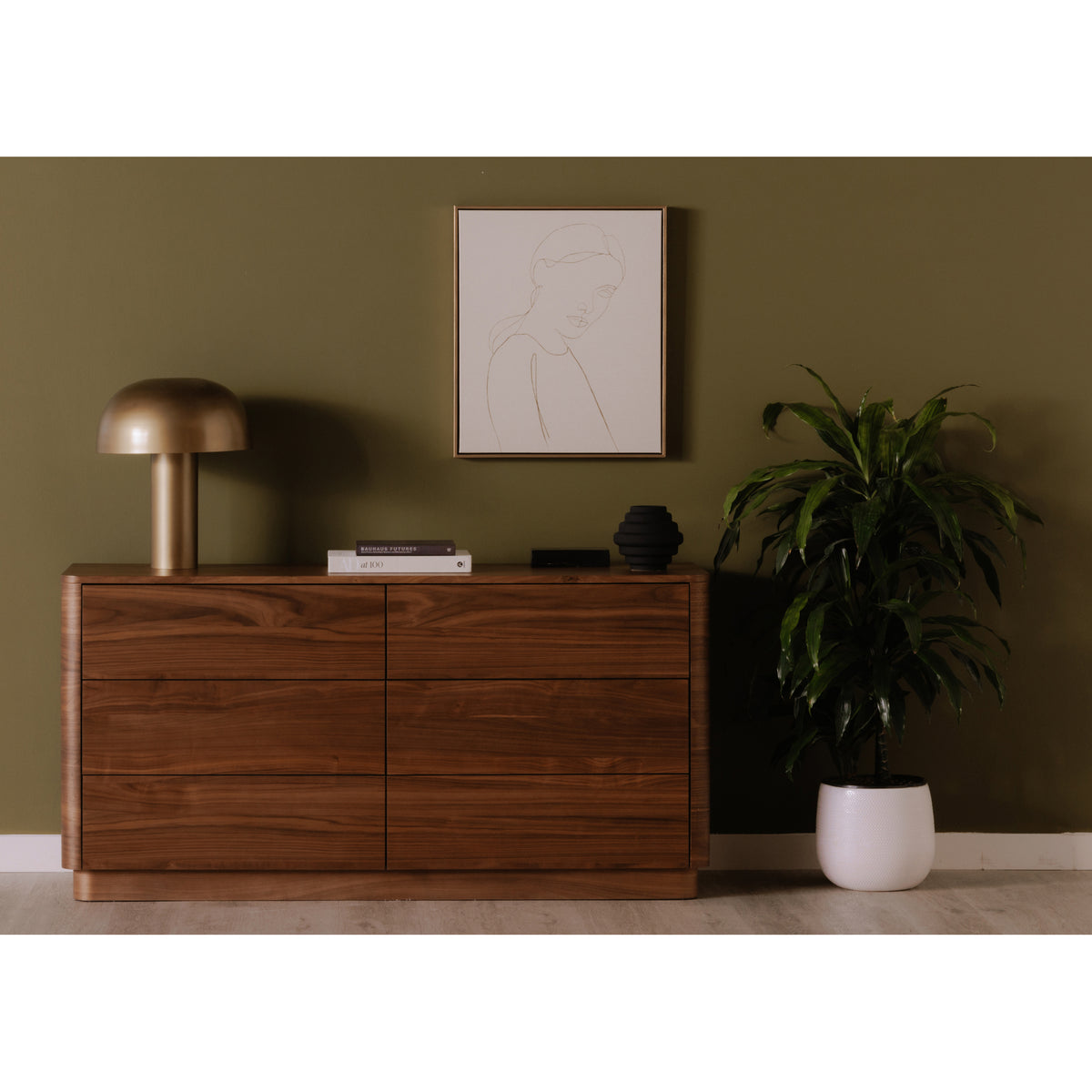 Round Off Dresser Walnut Brown by Moe's Home